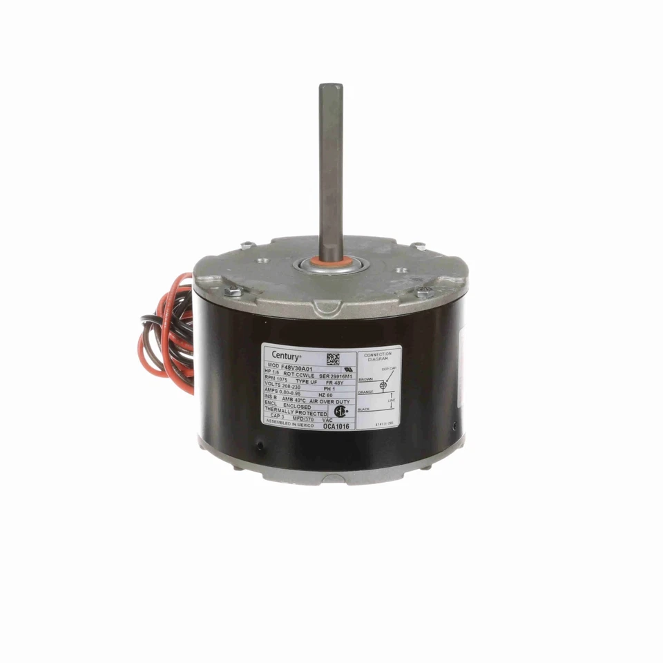 Motor de repuesto Century OCA1016 OEM, 1/6 HP, 1 Ph, 60 Hz, 208-230 V, 1075 RPM Foto 1 de 2