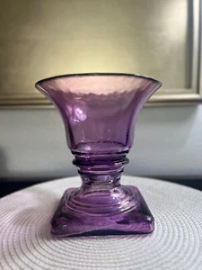 Vidrios San Miguel lila/amethyst Fuß 100% Recycling Glas Vase Made in Spain - Bild 1 von 8