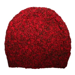 Gorro de lana rojo marrón cálido gorro de punto - Imagen 1 de 6