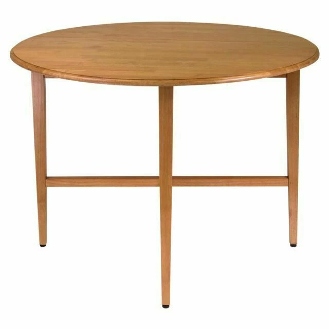 Winsome Hannah 42 inch Round Drop Leaf Table - Light Wood Tone