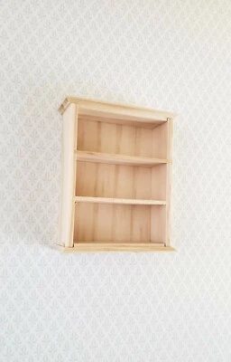 DOLLHOUSE HOUSE EMPORIUM Dollhouse Hanging Shelf or Half Scale Bookcase 1:12 Scale Furniture Unpainted