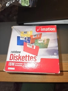 Imation Rainbow Diskettes 3.5" 1.44MB 2HD IBM Formatted 25 Open Package - Afbeelding 1 van 5