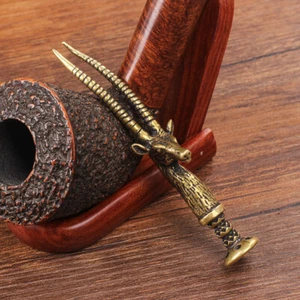 Golden Carved Deer Metal Tamper for Smoking Pipe - Tobacco Herb Press Tool - Bild 1 von 13
