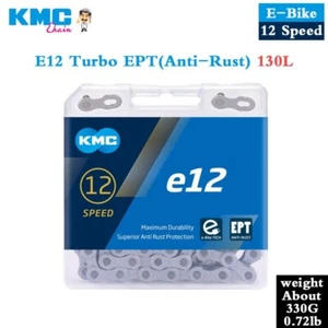 Cadena de bicicleta eléctrica KMC 12 velocidades E12 bicicleta eléctrica 130/136 eslabones SUMC MTB bicicleta de carretera - Imagen 1 de 16
