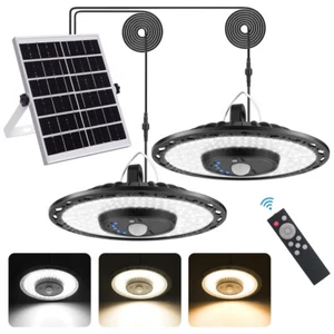 Solar Pendant UFO Light For Shed Barn Gazebo Garage House Carport Warehouse Yard - Picture 1 of 9