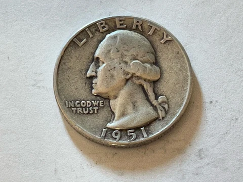 1951 D  Washington Silver Quarter   90% Silver # K94 Cover