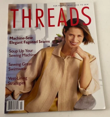 Threads Magazines Sewing back issue 1998 July #77 TAUNTON'S Knits Sew - Image 1 of 4
