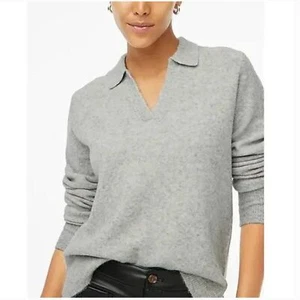 J.Crew Maglione Polo Extra Morbido Misto Lana Grigio Small - Foto 1 di 5