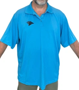 Carolina Panthers Polo Shirt Adult XXL Blue NFL Antigua Football Mens - Picture 1 of 10