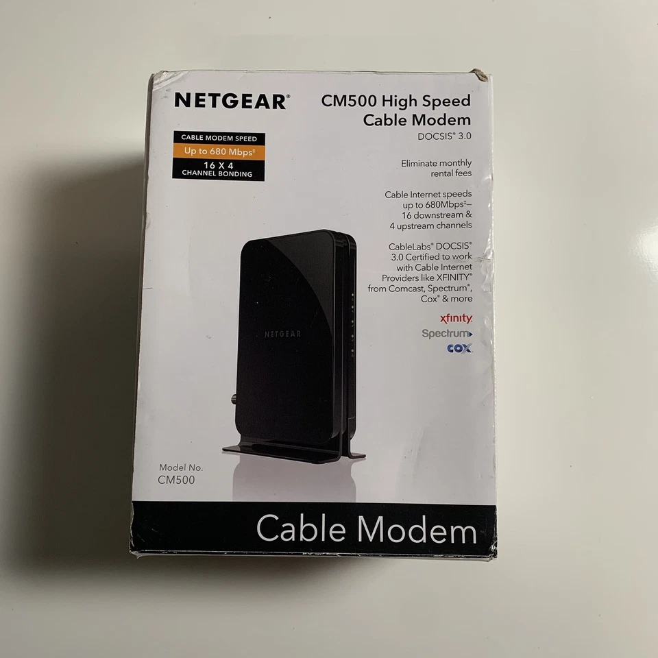 NETGEAR Cm500-1aznas 16x4 DOCSIS 3.0 Cable Modem Max Download Speeds of 680mbps - Image 1 of 4