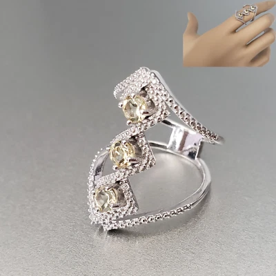 Aquamarine Platinum Overlay Sterling Silver Ring SZ 7 TGW 1.0 cts - Image 1 of 4