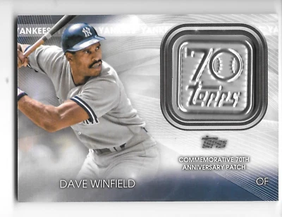 Dave Winfield 2021 Topps Update 70th Anniversary Logo Patch Card T70P-DW Yankees - Image 1 of 2