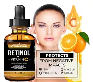 Anti Ageing Vitamin C Retinol Hyaluronic Acid Face Serum cream 30 ML Skin Repair - Picture 1 of 14
