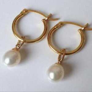 Natural AAA 11-12mm South Sea White Drops Pearl Dangle Earrings Holiday gifts