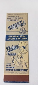 Philippe Restaurant Los Angeles California Crown Streichholzbrief Lot 627 - Bild 1 von 1