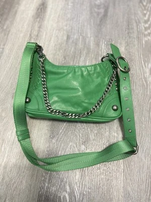 ZARA Womens Green Silver Chain Shoulder Crossbody Purse Adjustable Strap - Image 1 of 4