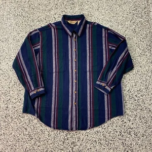 Vintage Big Mac Men's Large Long-Sleeve Button Flannel JC Penney USA Size 3XL - Picture 1 of 4