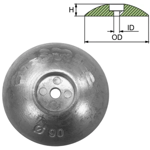 Anodo Sacrificale in Alluminio Rosa Flangia Ø 90 mm per Scafi e Timoni tondo - Foto 1 di 3