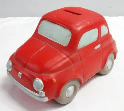 Hucha FIAT 500 roja vintage 9”x5” - cerámica/resina Foto 1 de 4