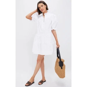 Tuckernuck Pomander Place White Selena Tiered Mini Dress Short Puff Sleeves, XXL - Picture 1 of 11