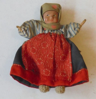 Vintage Antique Small 4" European Ethnic Doll with Composition Head P7749 - Image 1 of 3