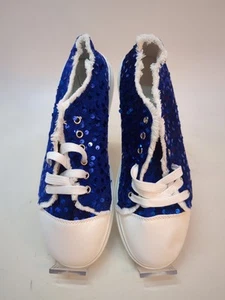 Sequin Round Toe Flat Sneakers Women US 11 Dark Blue (30676) - Picture 1 of 7