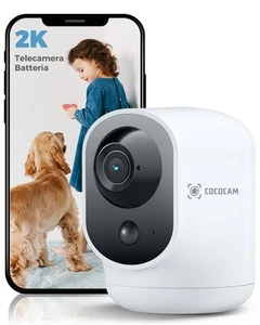 2K Telecamera WIFI Interno Senza Fili con Batteria 5200mAh 355°P 90°T Wireless - Foto 1 di 24