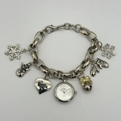 Women's VIVANI Silver Tone Christmas Snowflake Winter Charm Bracelet Watch, Runs - Image 1 of 4