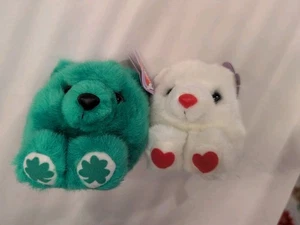  Puffkins  St Patrick Shamrock & Hugs Valentines Day Plush Stuffed Animal Tags - Picture 1 of 5