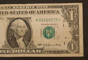 1977 $1 Star Note - Boston Federal Reserve Bank - Picture 1 of 3