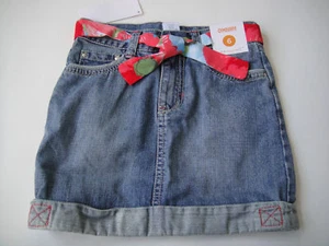 Gymboree NWT BURST OF SPRING Blue Denim Jean Skirt Belted Floral Adj Waist 6 - Picture 1 of 2