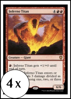 MTG - 4 x Inferno Titan - Bloomburrow Commander - Playset 4x x4 - Image 1 of 2