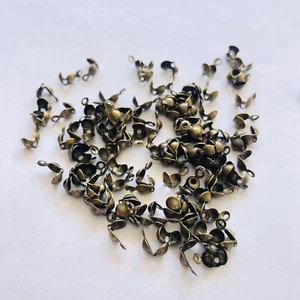 30 un. cubiertas de nudo engarzado extremos de metal almeja hallazgos de bronce tapa puntas de cierre - Imagen 1 de 6