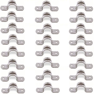 2-Hole 1/2" 1-1/4" EMT Conduit Pipe Straps Tubing Clamps Steel Metal U Bracket - Picture 1 of 12
