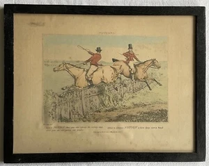 Antiguo estampado de caza de zorro enmarcado con nociones de H. Alken “you Are Going The Wrong Way” - Imagen 1 de 14