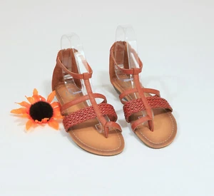 IF Carrini Brown Flat Braided Sandals US 6 #C029 - Picture 1 of 8