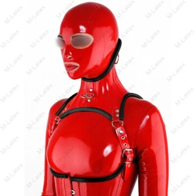 1214 Latex Rubber Gummi D-ring Neck corset lace up halskorsett customized 0.7mm - Image 1 of 4