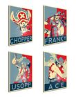 Set di 4 Mini Poster - Propaganda One Piece 01 - 20x15 cm - Ace Franky Chopper