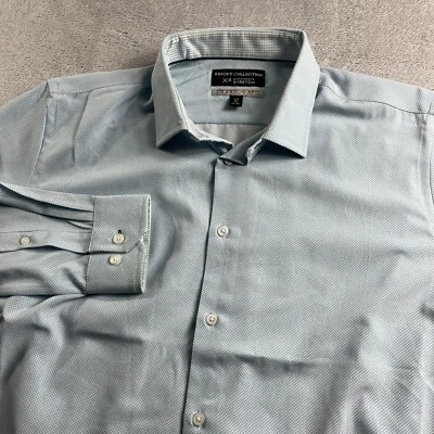 Report Collection Shirt Mens L Blue Performance X4 Stretch Slim Button Up - Image 1 of 4