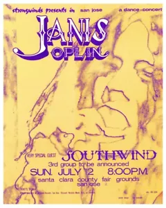 MINI PÓSTER Manual JANIS JOPLIN Reproducción RECINTO FERIAL DEL CONDADO DE SANTA CLARA - Imagen 1 de 1