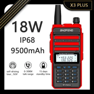 BAOFENG X3 PLUS 18W 9500MAH 30KM 128CH VOX FM RADIO WALKIE-TALKIE HAND-FUNKGERÄT - Afbeelding 1 van 12