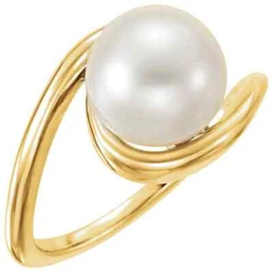 Anillo de forma libre de perlas cultivadas de agua dulce en oro amarillo de 14 quilates (8 mm) - Imagen 1 de 2