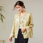 Chinese Style  Heavyweight Silk Tops Women's Spring Long Sleeved Jacquard Jacket