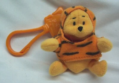 McDonald's Winnie the POOH BEAR IN TIGGER SHIRT 2" Plush Toy CLIP Tigger Movie - Image 1 of 4