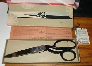 VINTAGE WISS SCHWARZ METALLGRIFF PINKING SCHERE SCHERE in BOX - Bild 1 von 11