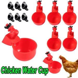 4/6/8/12pcs Automatic Cups Water Feeder Drinker Chicken Water Poultry Chook Bird - Picture 1 of 24