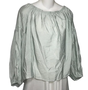 Express Peasant Blouse XL Loose Robins Egg Blue Gypsy Shirt Prairie Top Tunic - Picture 1 of 3