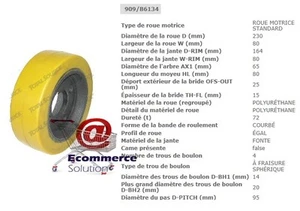 ROUE MOTRICE JUNGHEINRICH VULKOLLAN SWIFT EMC EMB 110 GERBEUR 230 80 mm PIECE - Foto 1 di 3