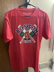 BOSTON "RED SOX" MITCHELL & NESS MENS T SHIRT XL NWT $30 RED "CLASSIC" LOGO - Picture 1 of 6