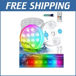 Submersible LED Pool Lights - 16 RGB Colors with Remote, 2 Pack, IP68 Waterproof - Picture 1 of 9